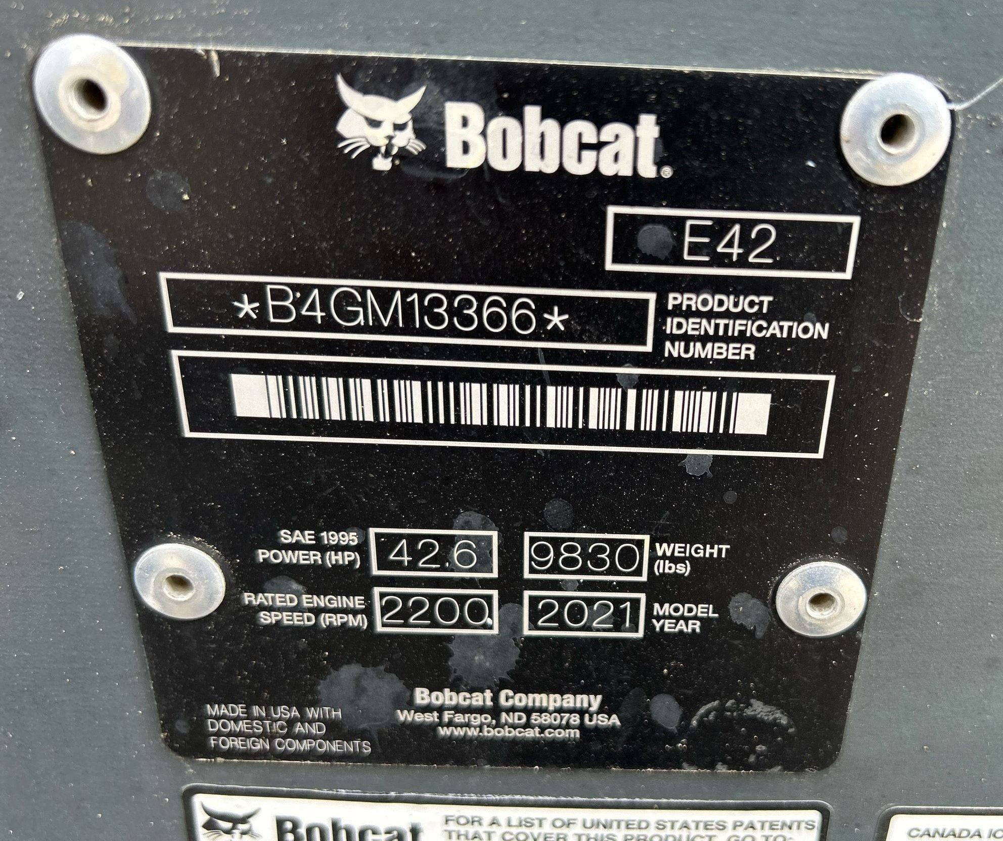 gallery 2021 Bobcat E42 R2 series mini excavator