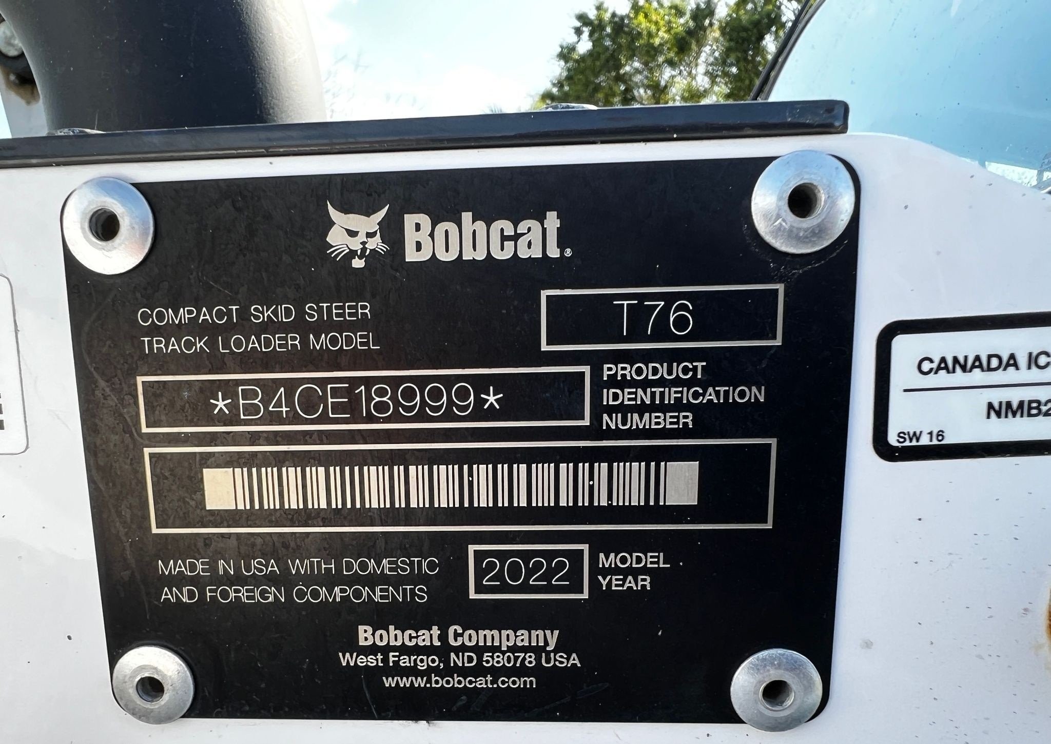 gallery 2022 Bobcat T76 tracked skid steer loader
