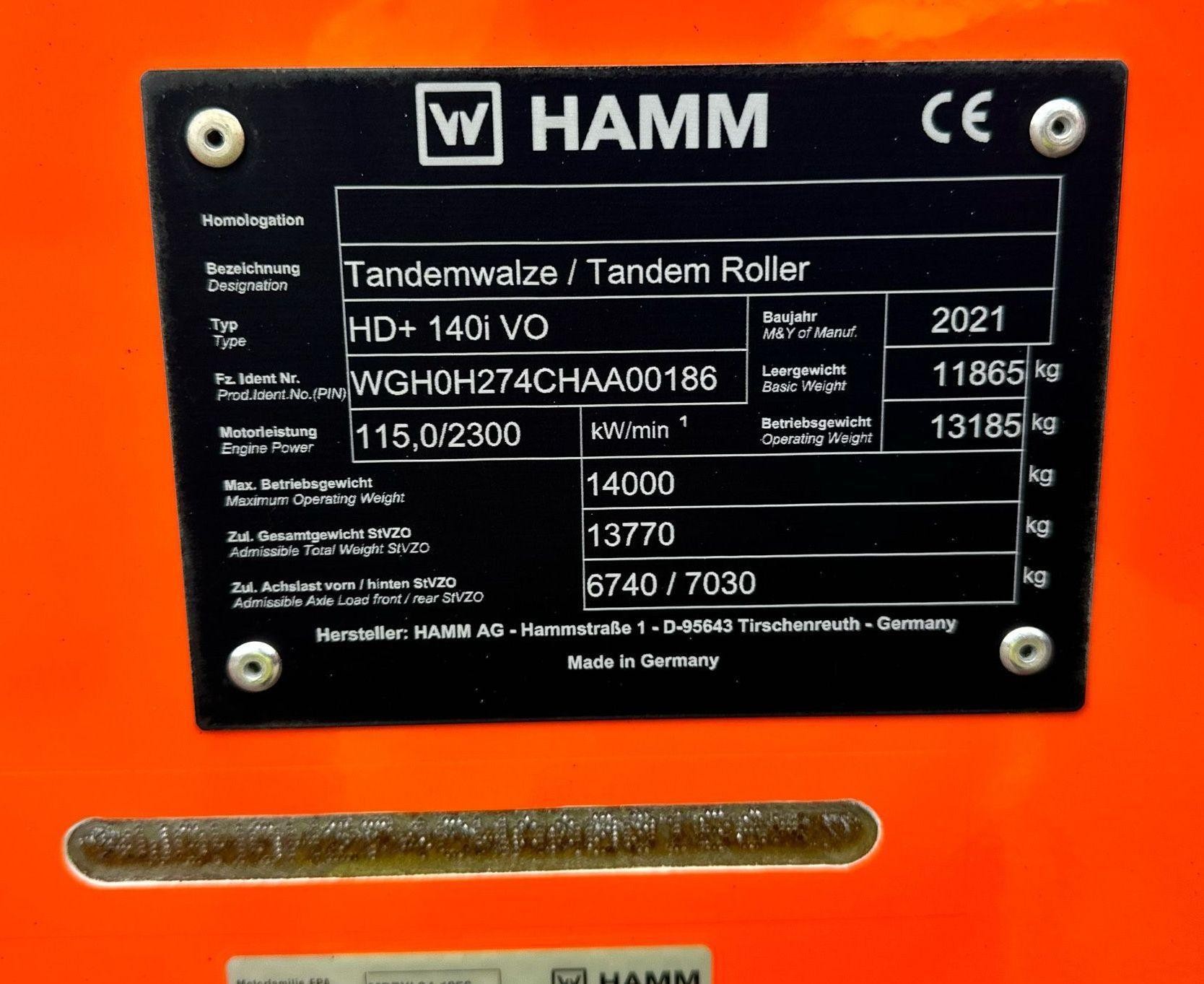 gallery 2021 Hamm HD 140i double drum vibratory roller