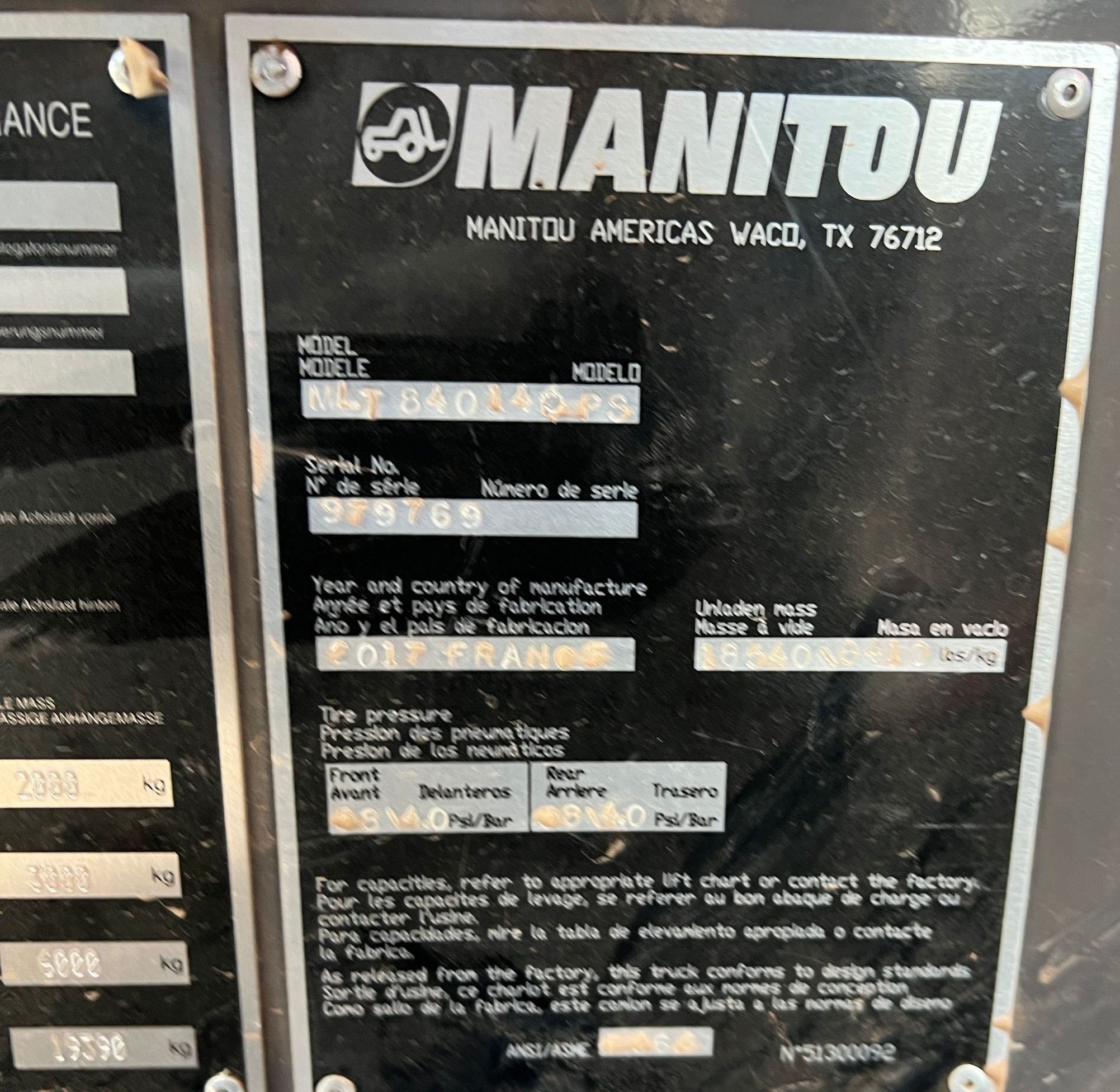 gallery 2017 Manitou MLT840 telehandler