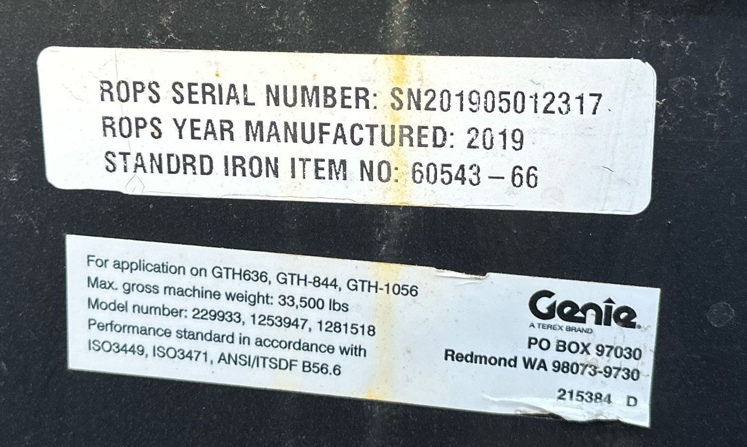 gallery 2020 Genie GTH-636 telehandler