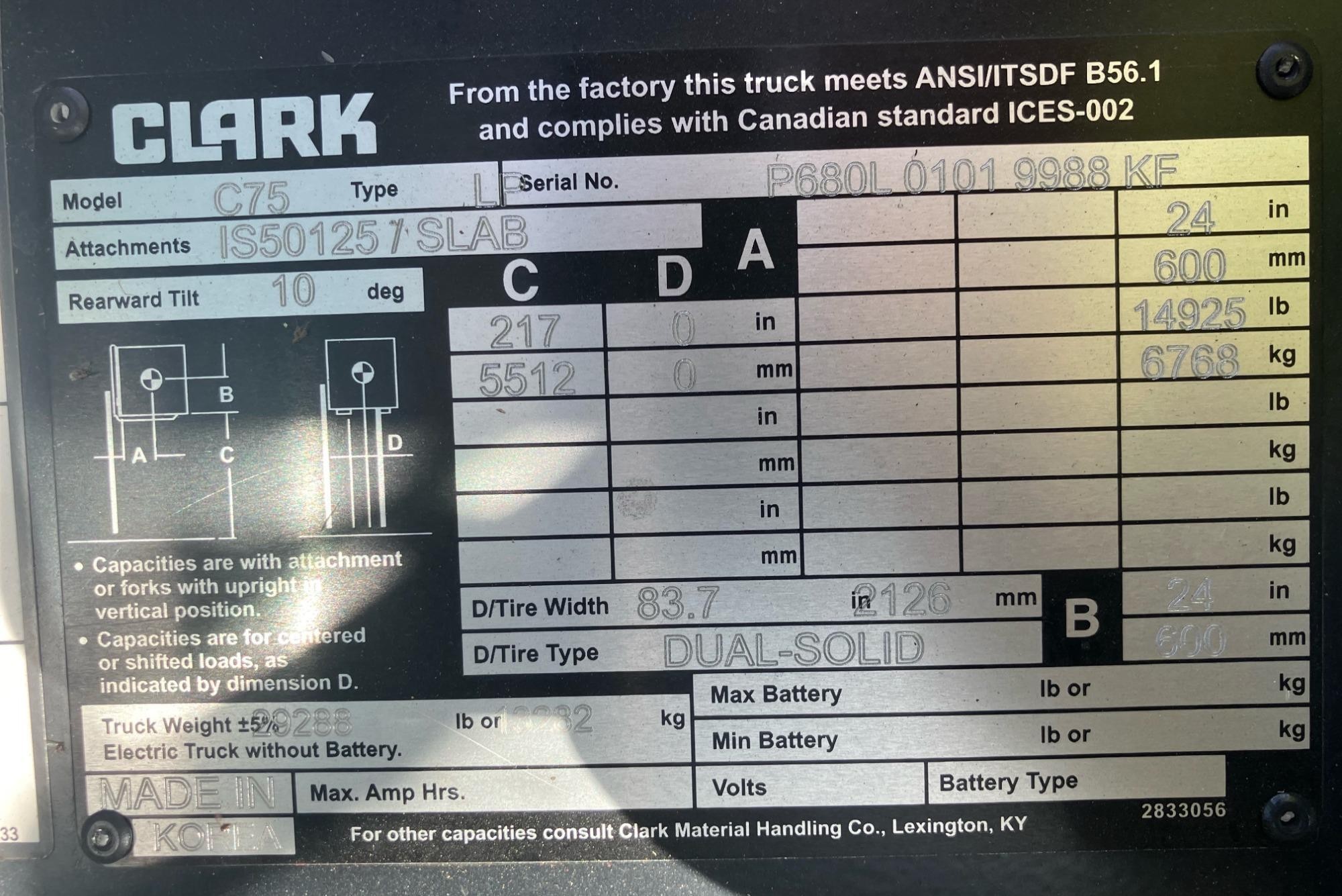 gallery 2020 Clark C75 2WD Forklift
