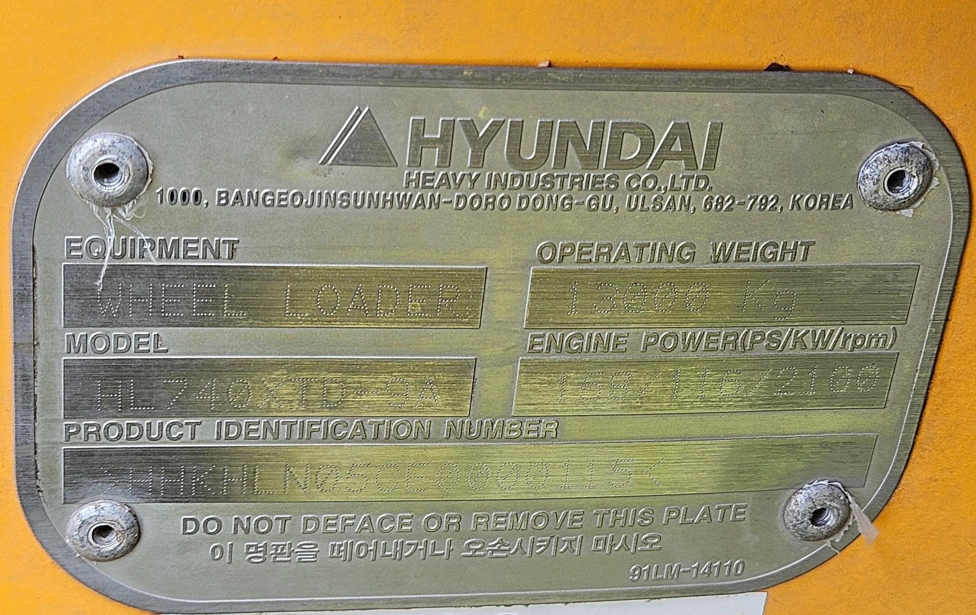 gallery 2015 Hyundai HL740XTD-9A Wheel Loader