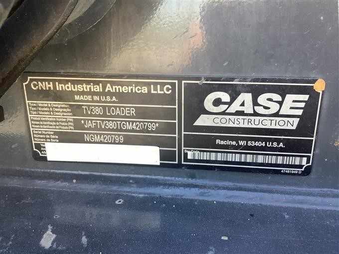 gallery 2016 Case TV380 Compact Track Loader Skid Steer