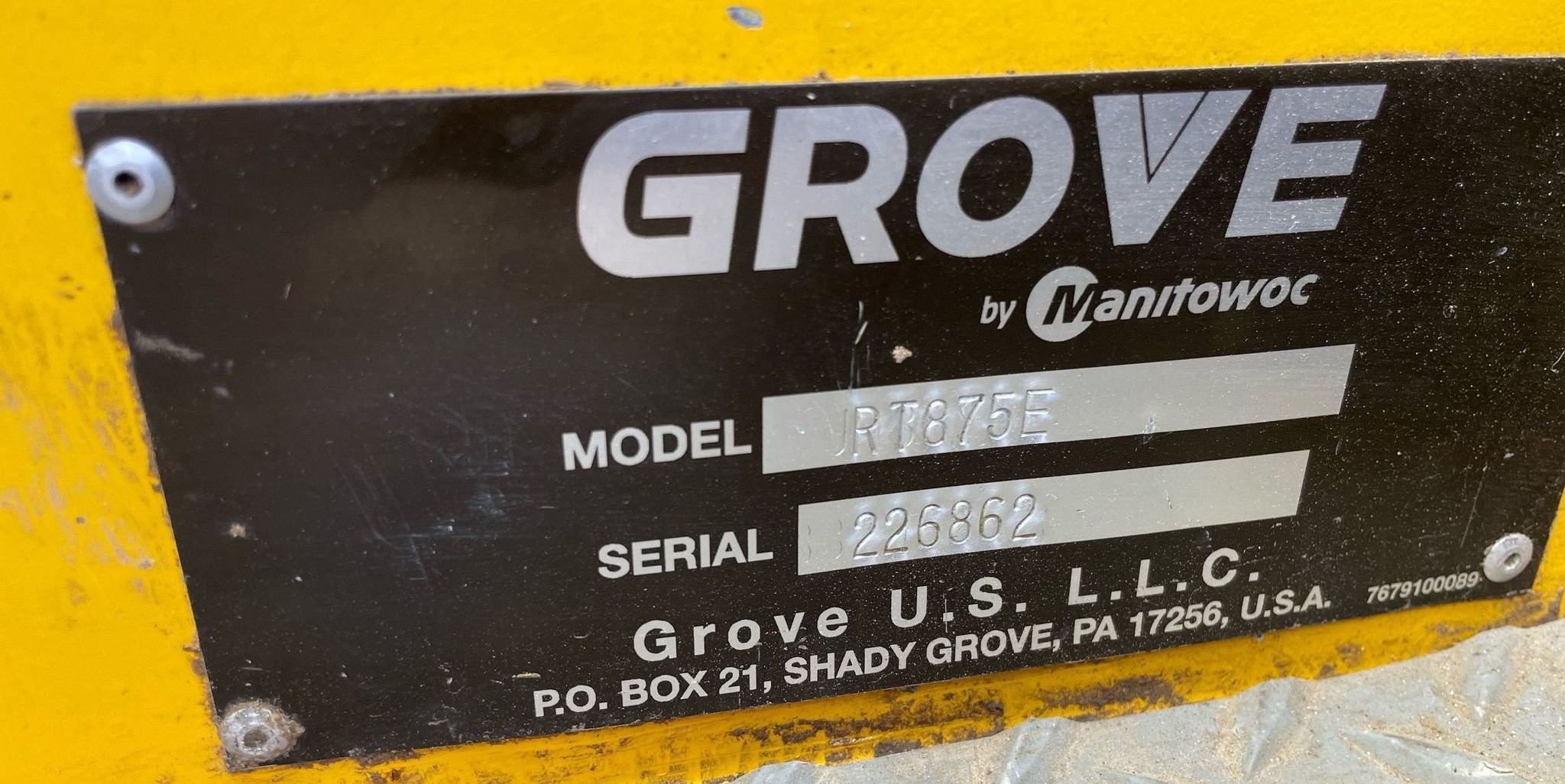 gallery 2007 Grove RT875E crane