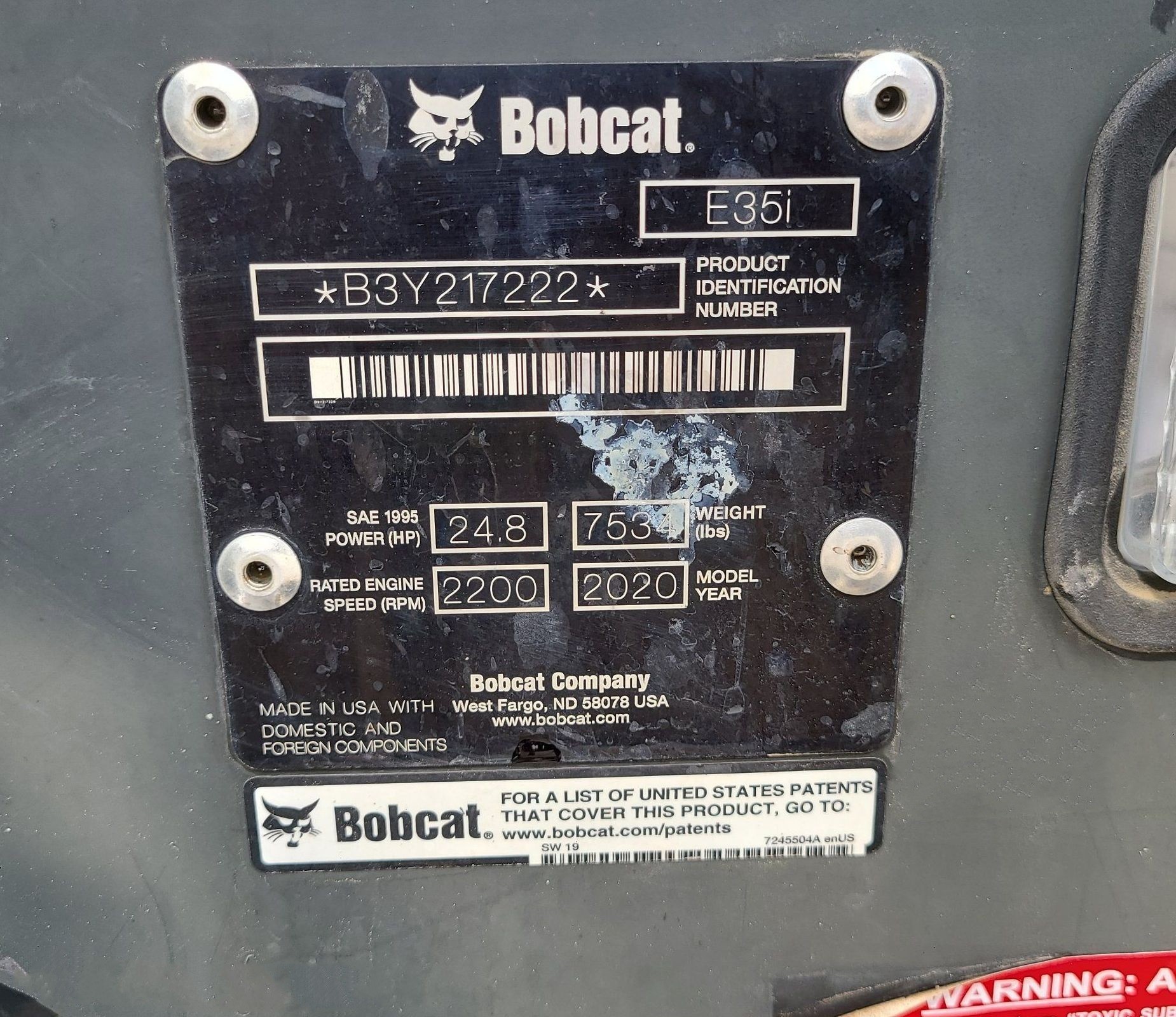 gallery 2020 Bobcat E35i mini excavator
