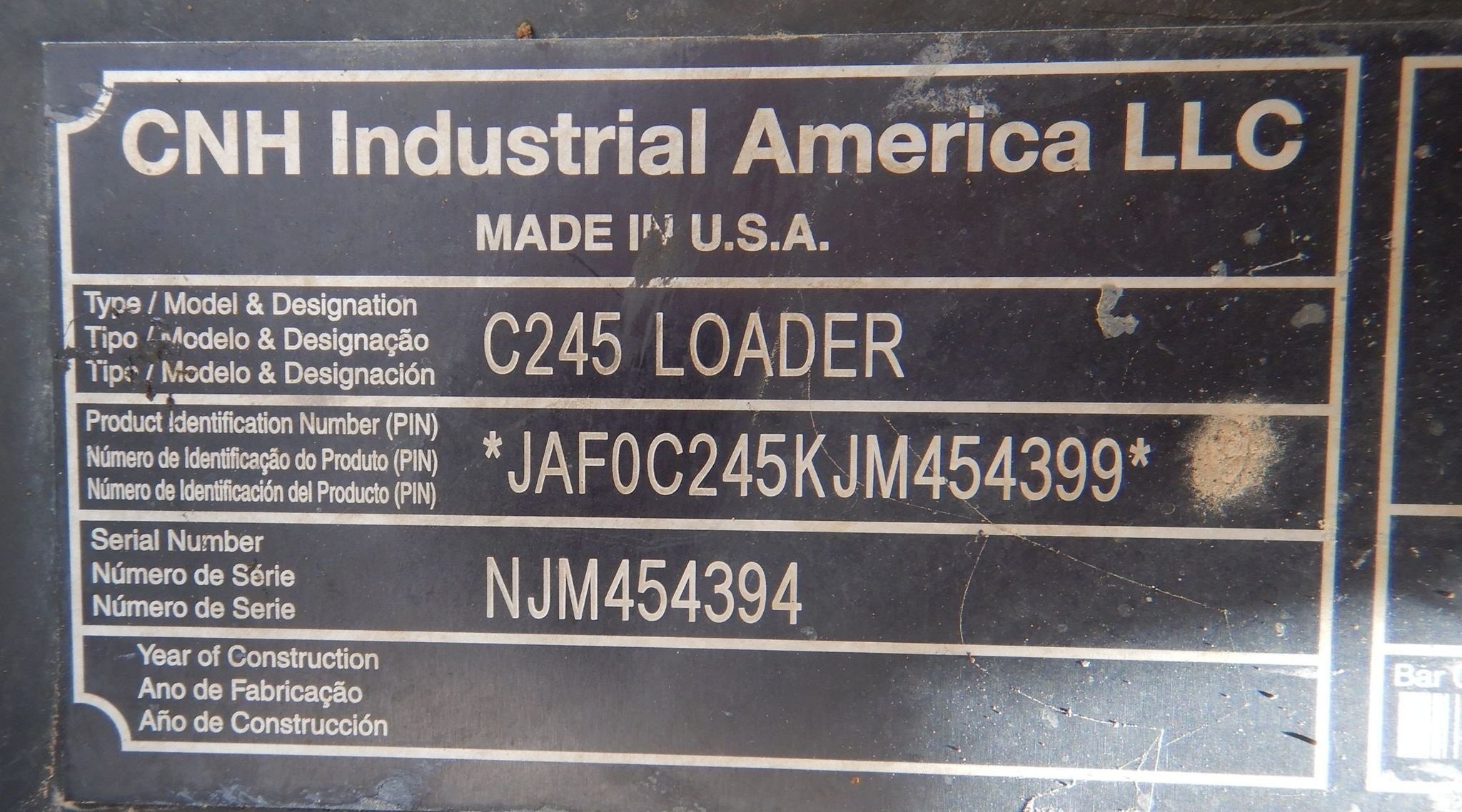 gallery New Holland C245 tracked skid steer loader