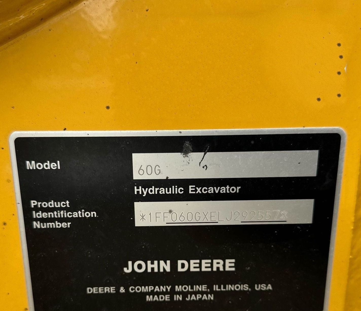gallery 2020 John Deere 60G mini excavator