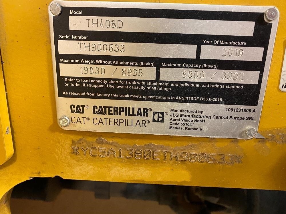 gallery 2019 Caterpillar TH408D 4x4x4 Ag Handler