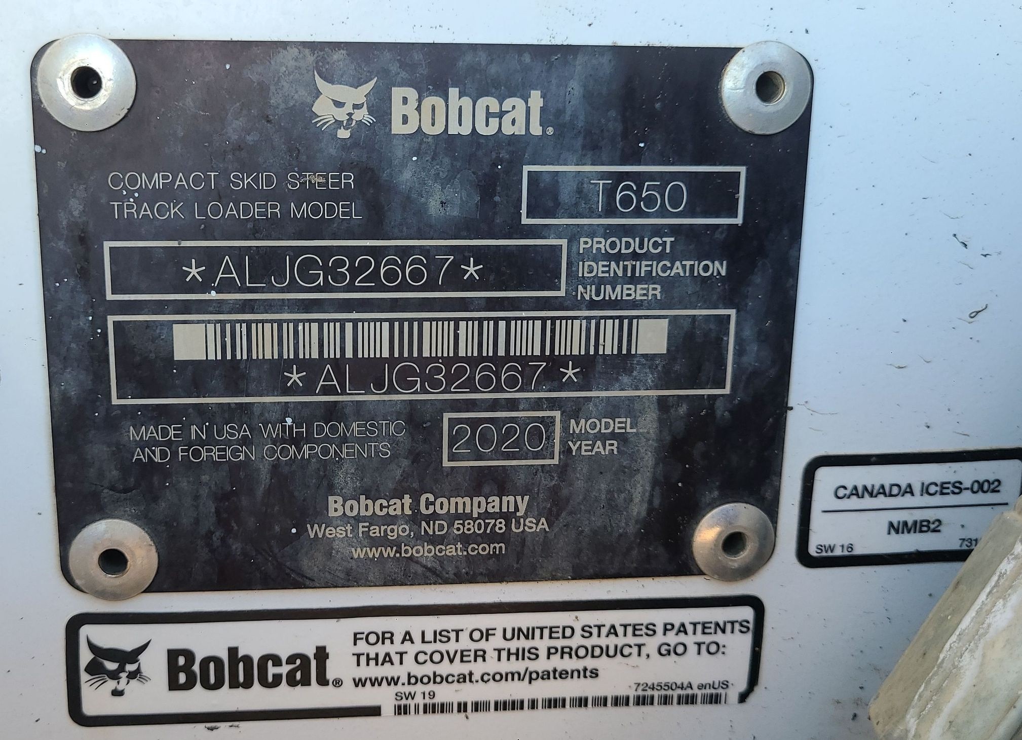 gallery 2020 Bobcat T650 tracked skid steer loader