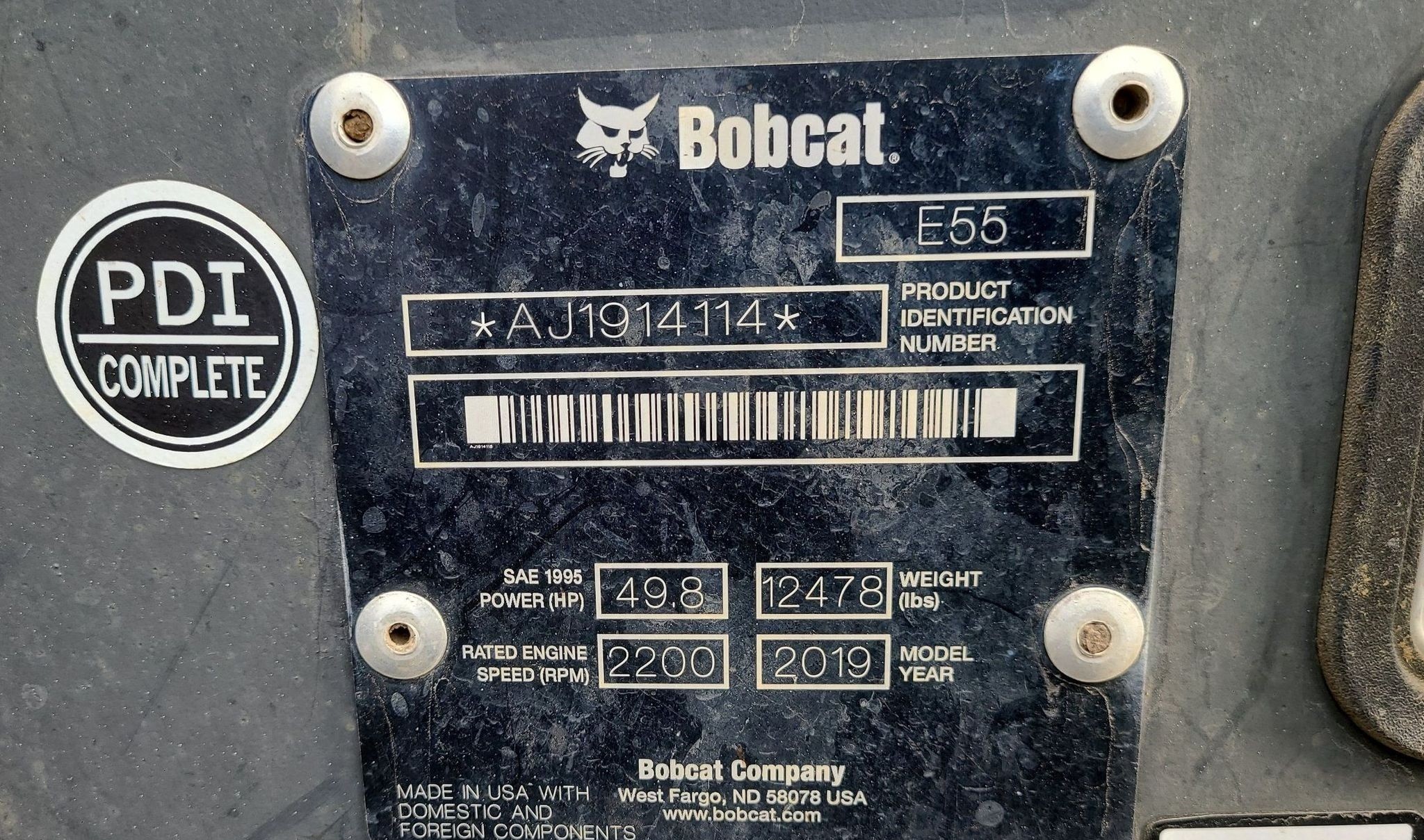 gallery 2019 Bobcat E55 mini excavator