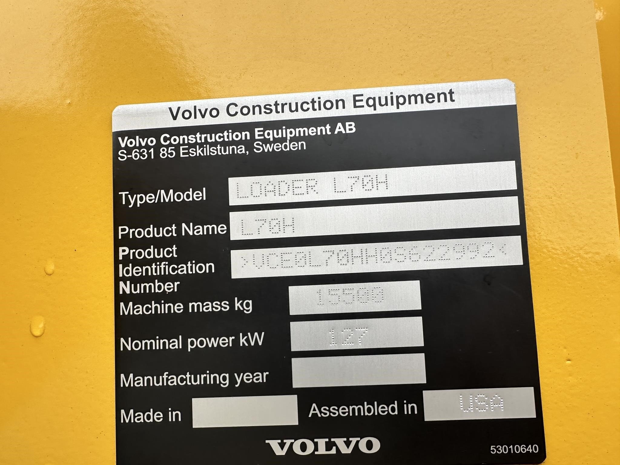 gallery 2017 VOLVO L70H Wheel Loader