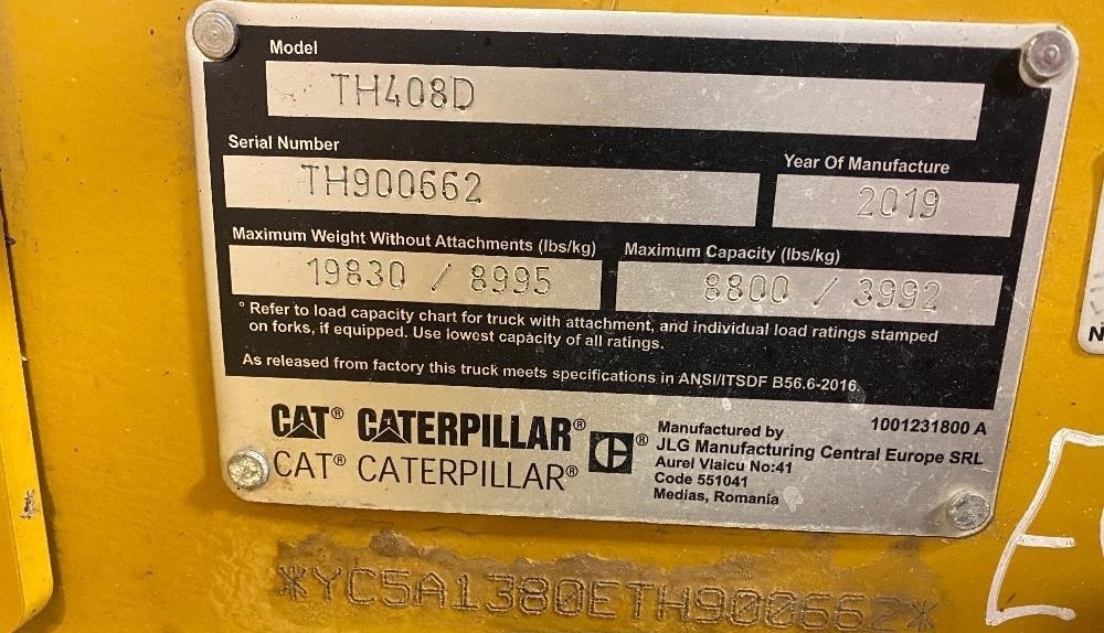 gallery 2019 Caterpillar TH408D 4x4x4 Handler