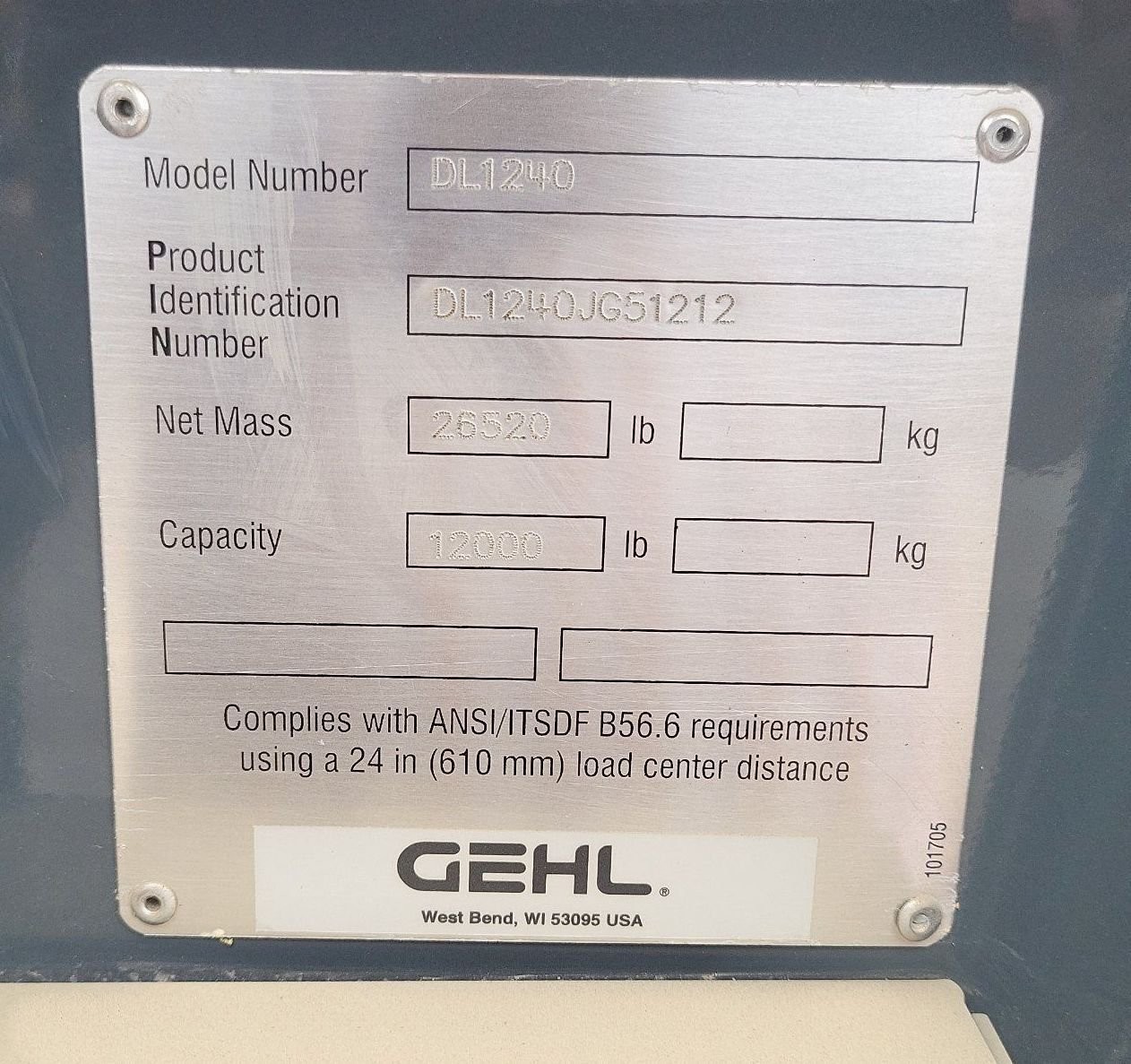 gallery 2017 Gehl DL1240 telehandler