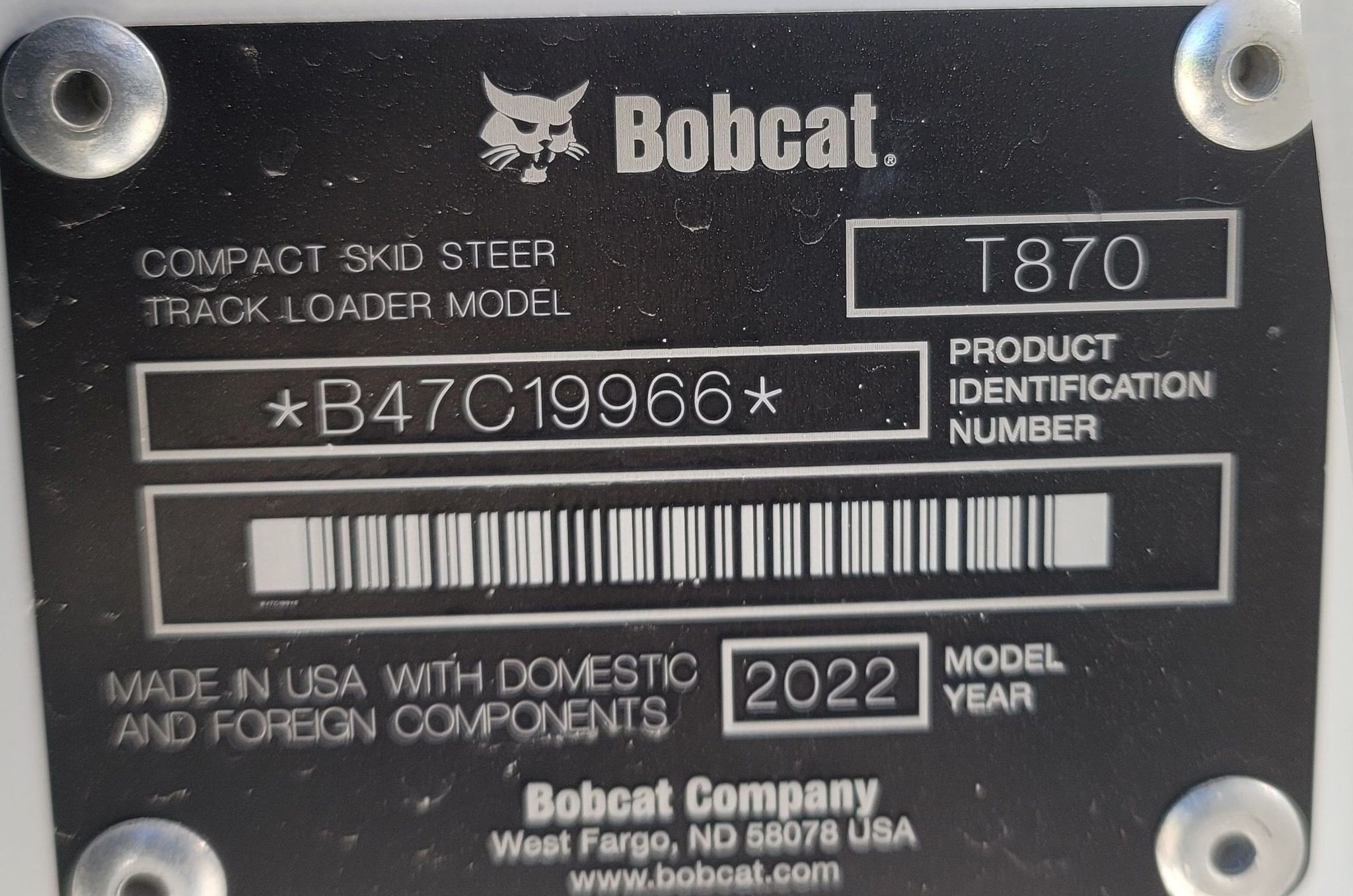gallery 2022 Bobcat T870 tracked skid steer loader