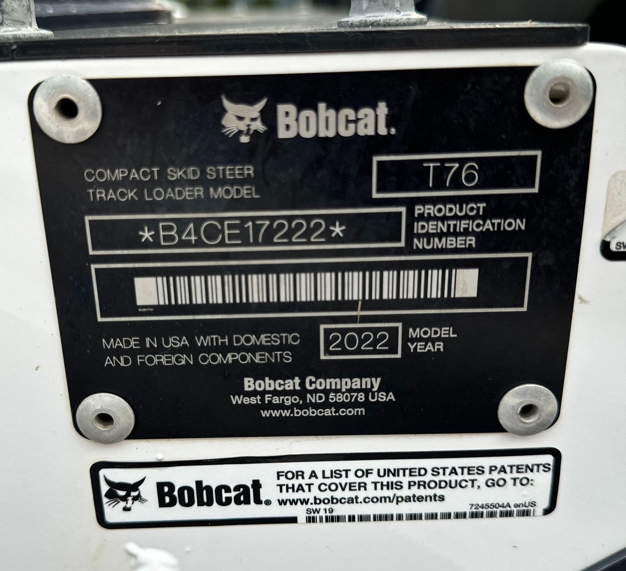 gallery 2022 Bobcat T76 R-Series tracked skid steer loader