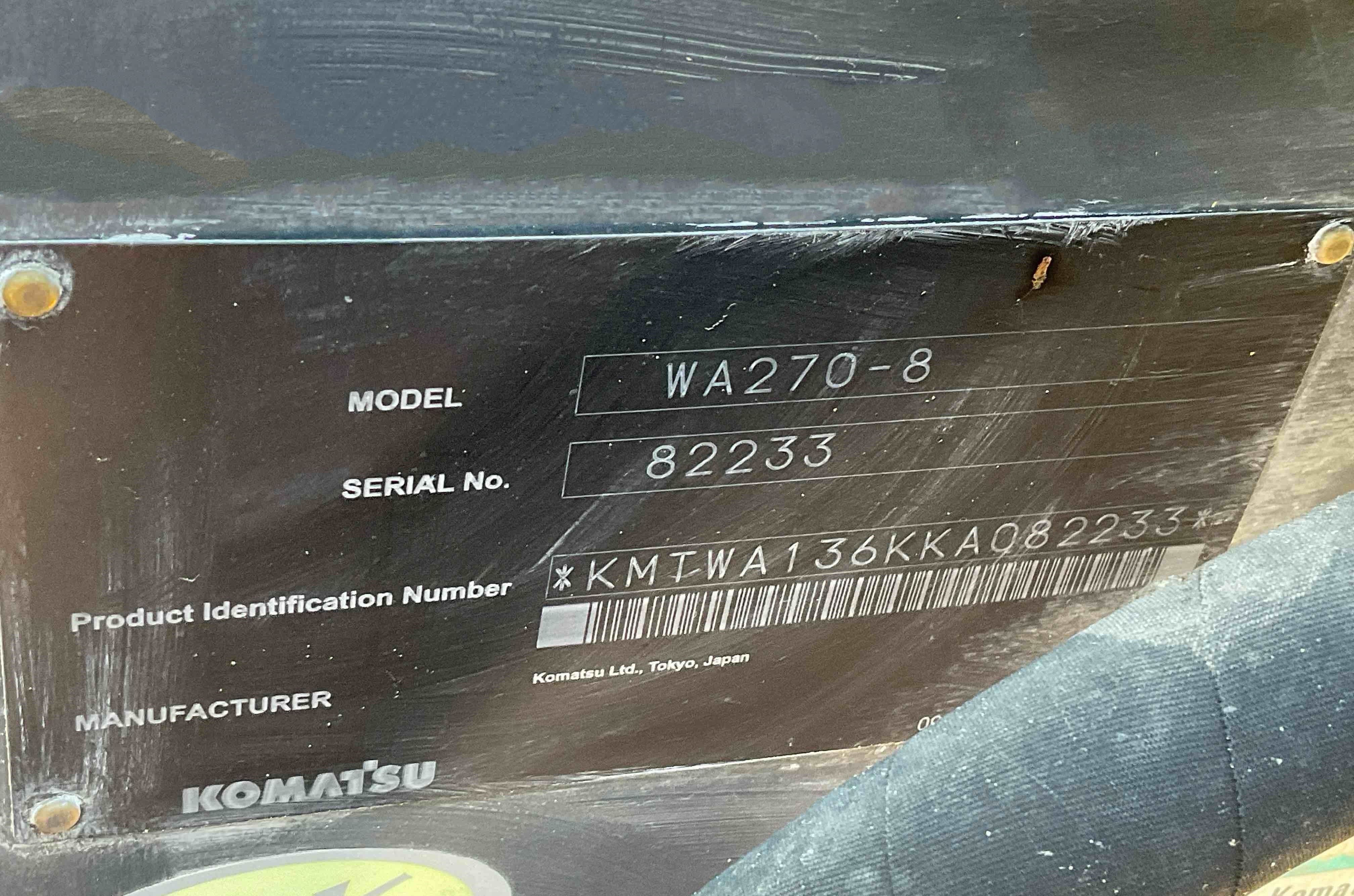 gallery 2019 Komatsu WA270-8 Wheel Loader