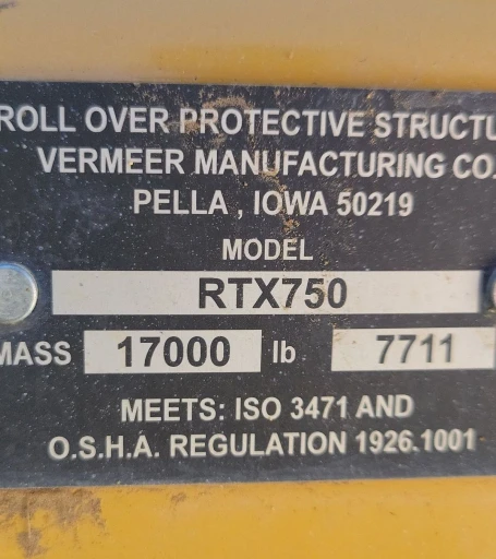 2017 Vermeer RTX750 trencher