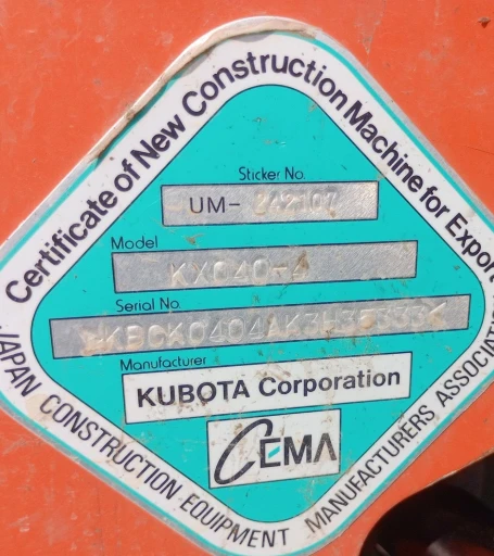 2019 Kubota KX040-4 mini excavator