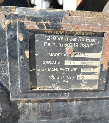 2017 Vermeer RTX750 trencher
