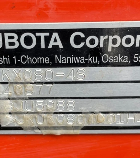 2019 Kubota KX080-4 mini excavator
