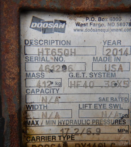 2014 Doosan DX140LCR excavator