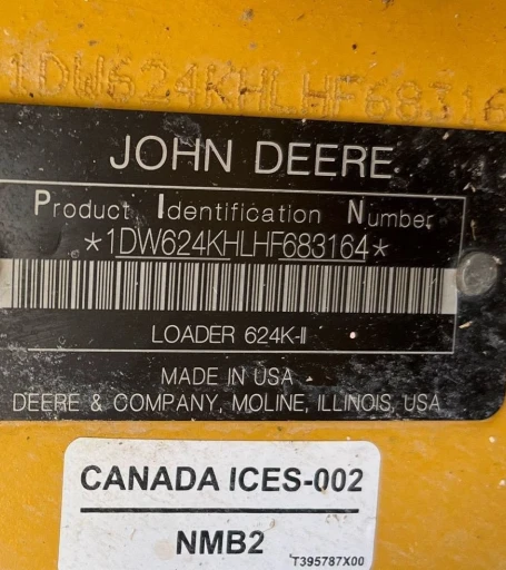 2017 John Deere 624K-II high lift wheel loader
