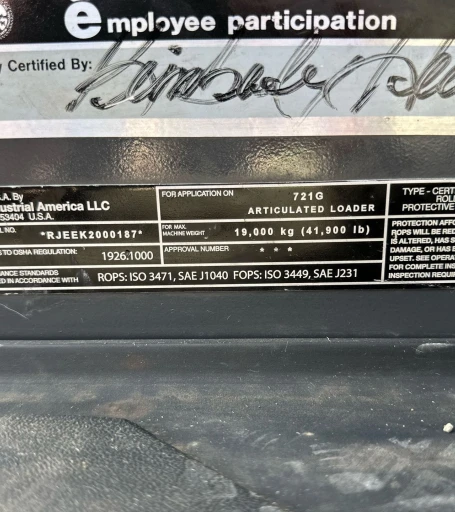 2019 Case 721G wheel loader