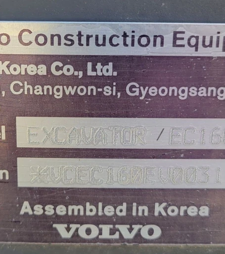 2020 Volvo EC160EL excavator