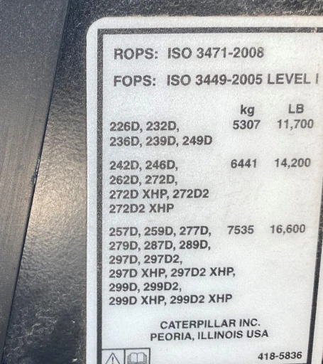 2018 Caterpillar 289D Tracked Skid Steer Loader