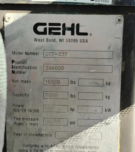 2007 Gehl CT7-23T 4x4x4 Telehandler