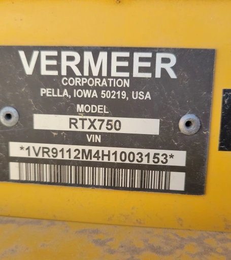 2017 Vermeer RTX750 trencher