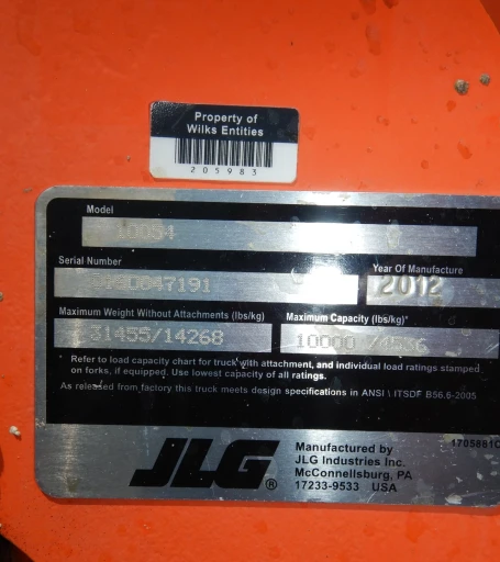 2012 JLG Skytrak 10054 telehandler