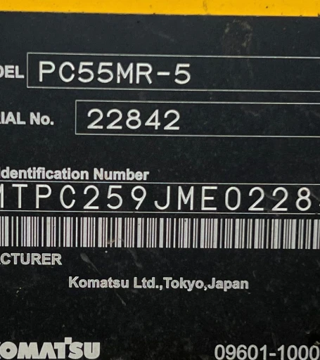 2022 Komatsu PC55MR-5 mini excavator
