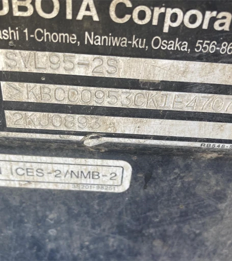 2019 Kubota Model SVL95-2S