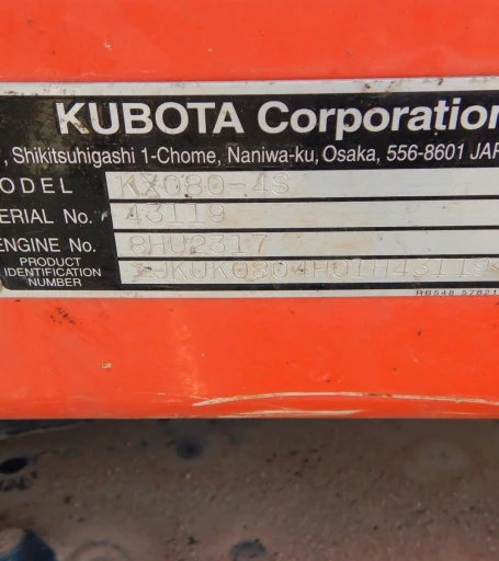 2018 Kubota KX080-45 mini excavator
