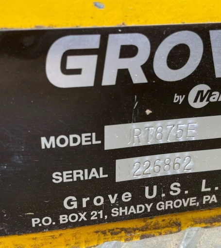 2007 Grove RT875E crane