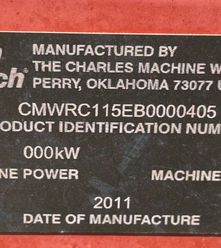 2011 Ditch Witch RT115 Quad vibratory cable plow