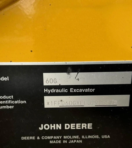 2020 John Deere 60G mini excavator