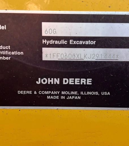 2019 John Deere 60G mini excavator