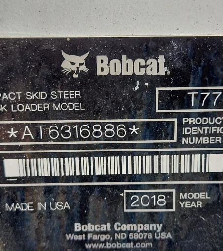 2018 Bobcat T770 tracked skid steer loader