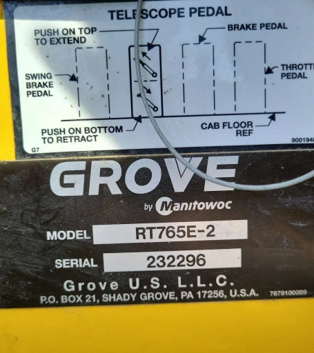 2012 Grove RT765E2 crane