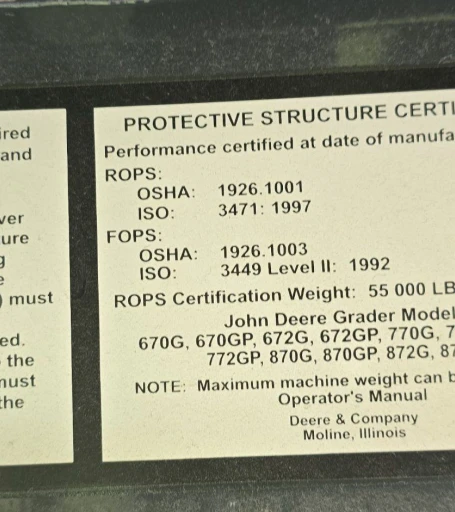 2013 John Deere 770G motor grader