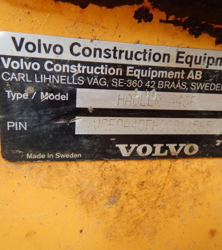 2012 Volvo A40F haul truck