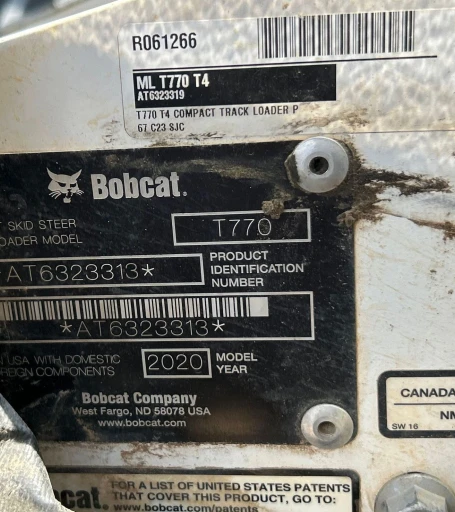 2020 Bobcat T770 tracked skid steer loader