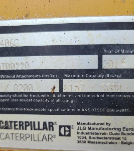 2014 CAT TH406C Tehelandler