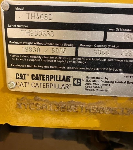 2019 Caterpillar TH408D 4x4x4 Ag Handler