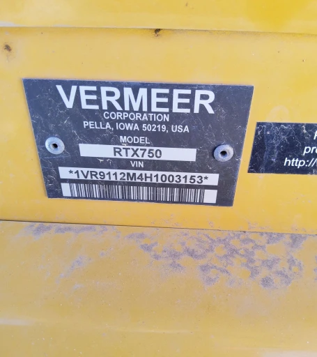 2017 Vermeer RTX750 trencher