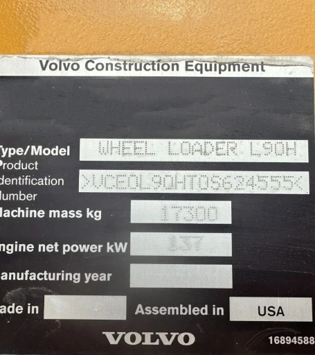 2018 Volvo L90H Wheel Loader