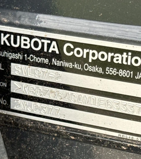 2021 Kubota SVL97-2 tracked skid steer loader